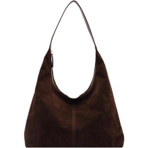 Trendy Suede Tote Bag for Women Shoulder Bags Fall Underarm Bag Winter Hobo Bag Work Purses Suede Travel Handbag 2025