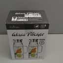 2 Liters/68oz 2 Pack Square Glass Pitcher with Lid and Handle for Fridge Door, Aofmee Borosilicate Glass Heat Resistant Dishwasher Safe Iced Tea Jar, Carafe with Scale Line for Hot/Cold Beverage