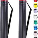 CALPALMY 2-Pack XX-Large Extendable Poster Tubes Expand from 30.5” to 50” with Shoulder Strap | Carry Documents, Blueprints, Drawings and Art | Black Portable Durable Round Storage Cases