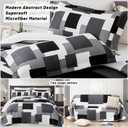 Tyrot 3 Piece Black Grey Quilt Set Full/Queen Size Black White Geometric Reversible Bedding Set Microfiber Lightweight Bedspread Coverlet with 2 Shams Modern Bed Covers for All Season, 90''x96''