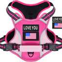 Dog Vest Harness for Small Dogs with 2 Dog Patches, No Pull Adjustable Dog Harness with Handle for Walking Training, Reflective and Soft Padded Pet Harness for Small Dogs - Pink, XS