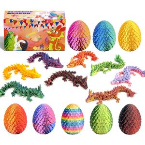 8 Pcs 3D Printed Dragon Eggs with Dragon Inside,Mystery Egg Articulated Fidget,Home Office Decor Executive Desk Gifts