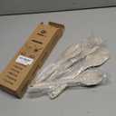 Pack of 4 Silicone Cooking Utensils Set, Non Stick Solid Spatulas and Heat Resistant Slotted Spoons with Wooden Handle, Ideal Wood Kitchen Utensils Set for Frying,Serving,Turning,Stirring (KHAKI)