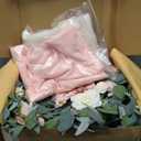 Deluxe Pink Artificial Wedding Arch Flowers with Drapes Kit-Pack of 5, 2pcs Flower Arrangements 3pcs Hanging Sheer Drapes Blue Ceremony Arbor Reception Backdrop Rose Floral Decorations.