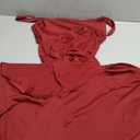 Women’s Elegant Square Neck Ruched Formal Maxi Dress Sexy High Split Ruffle Bodycon Long Dress Evening Gown (Red, M)