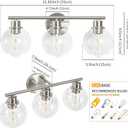 Bathroom Light Fixtures Over Mirror 3-Lights Bathroom Vanity Light with Clear Globe Glass Shade 22 inch Modern Brushed Nickel Vanity Lights Wall Sconce Lighting for Bath
