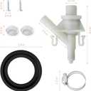 2 x Upgraded 385311641 RV Toilet Water Valve Kit and 385311658 Flush Ball Seal Replacement for 300 310 320 RV Toilets Pedal Flush Marine Toilet for Camper