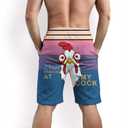 Stop Looking At My Cock Men's Swim Trunks, Funny Quick Dry Beach Board Shorts with Mesh Lining and Pockets (White, XXL)