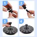 Solar Fountain, 1.5W Solar Bird Bath Fountains Pump Floating Solar Powered Water Fountain with 6 Nozzles and Fixer, Solar Fountain for Bird Bath, Outdoors, Garden, Pond, Pool