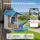 Bird Feeder with Camera for Outdoor, INKCKU 2K Solar Powered Bird Watching Camera, AI Identify Birds Species, Auto Capture Videos, Instant Arrival Alerts, Garden Decor, Gift for Mom Dad, Blue