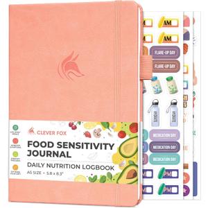 Clever Fox Food Sensitivity Journal  Daily Intolerance & Symptom Log for IBS, Diabetic, Low Fodmap, Elimination Diet  Health Tracker (Peach Pink) (A5 (5.8'' x 8.3''))