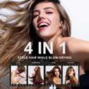 Dual Voltage Blow Dryer Brush Travel Hair Dryer Brush in One,2 inch Oval Shape Hot Air Brush,Travel Hair Tools/Volumizer/Straightener/Curler,European Blow Dry Brush with Universal Adapter