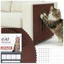 18 PCS Large Cat Scratch Furniture Protector, Couch Protector from Cat Claws, Scratch Mat for Pet Couch Furniture Covering, Cats Scratching Post Replacement Pads 17IN (Brown)