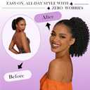 Drawstring Short Deep Curly Ponytail Extension for Women 10 Inch Hair Pony Tails Hairpieces, Easy No Glue Install, Comfortable Secure Fit, Soft Tangle-Free Synthetic Hair, All-Day Comfort
