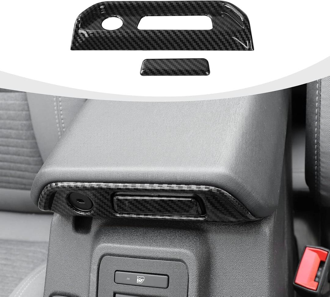 RAZPOY Armrest Box Switch Trim Cover Compatible with 2021-2023 Ford Bronco Carbon Fiber Interior Accessories