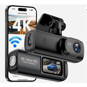 Dash Cam 4K Front, Ultra HD Dash Camera for Cars, 1.47''IPS Screen Mini Car Camera with APP Control, Built-in Wi-Fi & G-Sensor, 24H Parking Mode, Night Vision, WDR, Loop Recording, Support 256GB Max