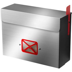 VerinsIroin Stainless Steel Wall-Mount Mailbox for House, Rust-Proof Metal Mail Boxex, Large Capacity Post Box, Mailboxes for Outside(Rectangle No Lock)