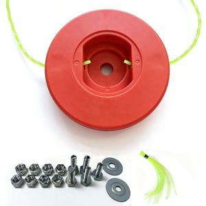 Weed Eater Head,Universal String Trimmer Head Replacement Weed Wacker Head for STIHL FS,Husqvarna 300/500,Echo SRM,DEWALT Troy-Bilt Includes Adapter Kit 12 pcs 0.65 FT-0.095" Trimmer Line (Orange)