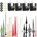 JZK 4X Long Shaft Silent Quartz Clock Movement and 6 Pairs Hands - Non Ticking Wall Clock Mechanism, Sweeping Second Hand