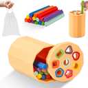 Shape & Color Sorting Montessori Toys for Toddlers 1-3, Soft Silicone Sensory Toys, Preschool Learning Activities Matching Game, Educational Toy for Fine Motor Skills, Travel Gift for Boys and Girls