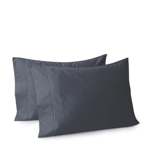 100% Egyptian Cotton Pillow Cases Set of 2, King Size 400 Thread Count Cooling Pillowcases, Soft and Breathable Pillow Covers with Envelope Closure, 20x36 Inches (King, Dark Grey)