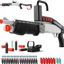 SPAS-18 Toy Gun with Soft Bullet, (33-Inch) Realistic Shell Ejecting Toy Shotgun [with 60 Soft Darts 16 Shells], Toy Foam Blaster Guns for Boys Kids Adults, Gift for Christmas Halloween (White), Large