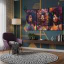 3Pcs African American Women Canvas Wall Art Colorful Graffiti Afro Girl Painting Modern Abstract Aesthetic Pictures Wall Decor Posters Print Artwork for Living Room Bedroom Home Decoration, 16x24in