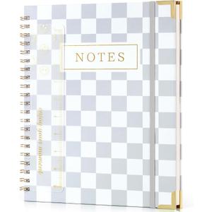 Spiral Lined Notebook Journal, A4 (8.511'') Large Grey Journal For Women Men College Ruled Journaling Notebook For Work Note Taking School Business 100 pages