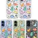 MOSNOVO for iPhone 17 Case | Military Grade 6.6ft Drop Tested | Camera Control | Clear with Dinosaur Land Design