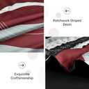 Anibedding Burgundy Comforter Set Queen Size, 8 Pieces Striped Bed in a Bag, Patchwork Comforter with Sheets Set Soft Microfiber Boho Bedding Sets(90"x90")