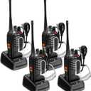 Rechargeable Walkie Talkies Long Range: MaxTalker MT-8S Walkie Talkie with Earpiece, Flashlight, VOX 1500mAh Battery, Walkie Talkies for Adults Business, Hunting Camping Essentials, 4 Pack
