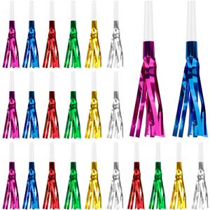 Gold Noise Makers Christmas Gifts Party Blowers 24 PCS Noise Maker Party Blowers Party Horns Birthday Blowers Whistles Gold Party Favor for Kids Children Birthday Sporting Events Party New Year (Colors)