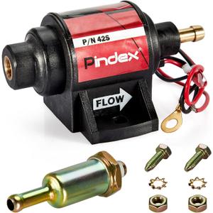 Pindex Universal 12v 2-3.5psi Electric Fuel Pump 28 GPH Gasoline Fuel Transfer Pump for 4v 6v Carburetor