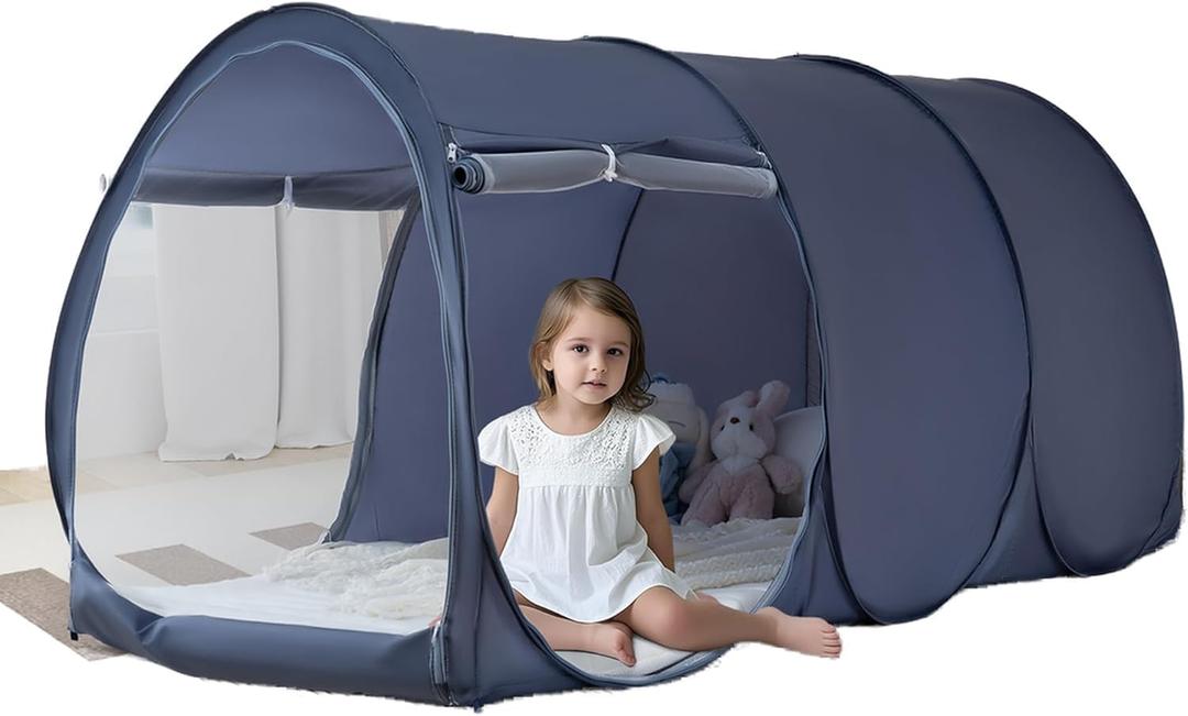 Bed Tent Dream Tents Bed Canopy - Portable Privacy Canopy for Kids and Adults, Easy Setup Indoor Outdoor Bed Tent for Twin Queen Beds (Mattress Not Included) (78.74"x 35.43"x 35.43")