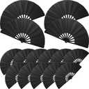 15 Pieces Large Folding Hand Fans for Line Dancing Clapping Popping Rave Fans Bulk for Men Women Dancing Chinese Japanese Kung Fu Taichi Festival Wedding Party