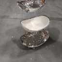 Acliys Fruit Bowl, 3 Tier Ceramic Fruit Basket, Serving Stand Serving Bowl with Metal Rack, Porcelain Kitchen Bowls for Fruit and Vegetable Storage Snack Nuts Dessert Cake Tray for Party Wedding