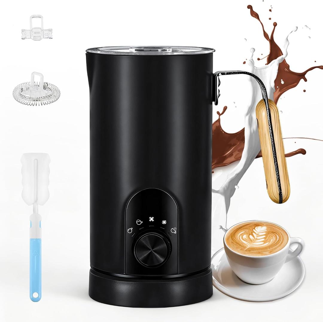 2026 Upgraded Milk Frother and Steamer, 19.9 OZ Detachable Milk Frother for Coffee with Temperature Display, 5 in 1 Large Capacity Automatic Warm and Cold Foam Maker for Coffee, Latte, Cappuccino