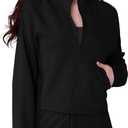 altiland Women's Full Zip Workout Running Yoga Jackets, Lightweight Sweatshirt with Pockets (Large, Black)