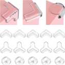 28 Pcs Clear Corner Protector - L, T, Round Shape Corner Guards & Bumpers to Cover Sharp Furniture & Table Edges for Baby Kid Toddler Safety