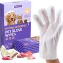 HICC PET Cleaning Deodorizing Glove Wipes for Dogs & Cats, Vet Recommended Hypoallergenic Pet Cleaning and Hydrating Glove Wipes, Nourish Fur Coconut Oil Pet Bathing Wipes for Horse Coat Care