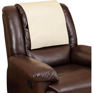 Non Slip Recliner Headrest Protector Washable Faux Leather Headrest Covers for Recliner Chair Waterproof Couch Head Rest Covers for Sofa,Furniture,Office Chair,Theater Seat (Cream)