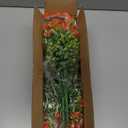 10 Bundles Artificial Fake Flowers, Faux Outdoor Plastic Plants UV Resistant Shrubs Outside Indoor Decorations (Orange-Eucalyptus)