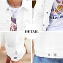 Bindefon Denim Jackets for Men Trucker Jean Jacket Unlined Coats Spring Fall Outfits (White)