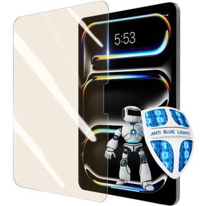 PERFECTSIGHT Anti Blue Light Screen Protector Compatible with iPad Pro 13 Inch 2024 6th Gen, [Medical-Grade HD Clear Eye Protection] Blue Light Blocking Filter 6 Radiations Tempered Glass (Brown)