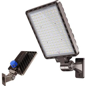 350W LED Parking Lot Light Dusk to Dawn Photocell 5000K Commercial Outdoor Area Light IP65 Waterproof 100-277V 52500LM Wall Mount, 350W Wall Mount-1 Pack