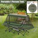 Pop-Up Mosquito Tent for Camping, 1 Person Bug Net Cot Tent, 3s Automatic Setup Screen Net for Adults & Kids, Fits with Camping Cot, Lightweight & Portable for Outdoor Hiking Traveling, Large
