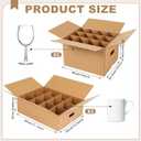 4 Pack Kitchen Moving Boxes with Divider and Handle Kits Included 15 x 12 x 10 Inch 2 Wine Glass Packing Box 17.7 x 13.4 x 5.7 Inch 2 Mug Kitchen Moving Boxes