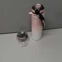 GOSWAG Insulated Sports Water Bottle, 24oz 2 Lids(with Straw/No Straw), Stainless Steel Water Bottles with Paracord Handle, Insulated Bottle with Double-Wall Vacuum Insulation (Pink-White Ombr)