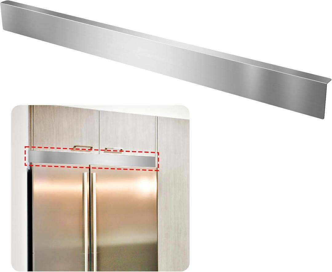 304 Stainless Steel Universal Gap Filler, 36'' x 3'' x 1'' Gap Cover for Kitchen Cabinet, Wall and Oven, Microwave, Fridge, Range, Hood, Cooktop (Brushed Nickel)