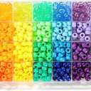 28 Colors Pony Beads Kit for Bracelets, 700PCS 6x9mm Plastic Kandi Beads Bulk for Jewelry Making
